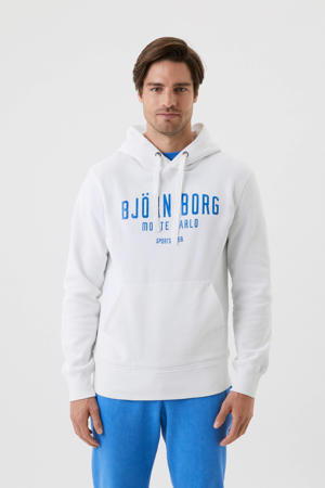 hoodie wit/blauw