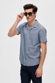 thumbnail: SELECTED HOMME gemêleerd regular fit overhemd SLHREGNEW medium blue denim