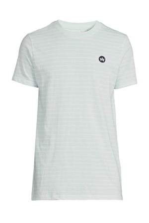 gestreept regular fit T-shirt aqua/white