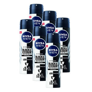 Invisible for Black & White Power deodorant  - 6 x 150 ml - voordeelverpakking