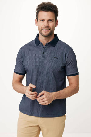 regular fit polo met all over print navy