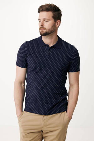 regular fit polo met all over print navy