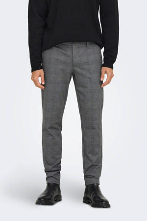 geruite slim fit broek ONSMARK limestone