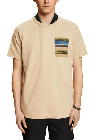 oversized T-shirt met printopdruk beige