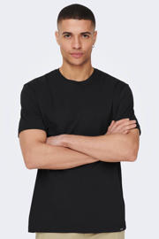 thumbnail: ONLY & SONS regular fit T-shirt ONSMAX van biologisch katoen zwart