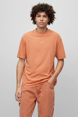 T-shirt met patches open orange