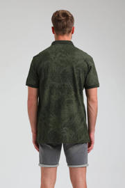 thumbnail: GABBIANO regular fit polo met all over print leaf green