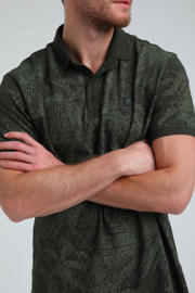 thumbnail: GABBIANO regular fit polo met all over print leaf green