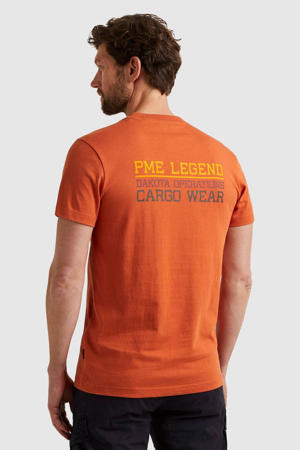regular fit T-shirt met backprint oranje