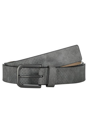 suède riem grijs