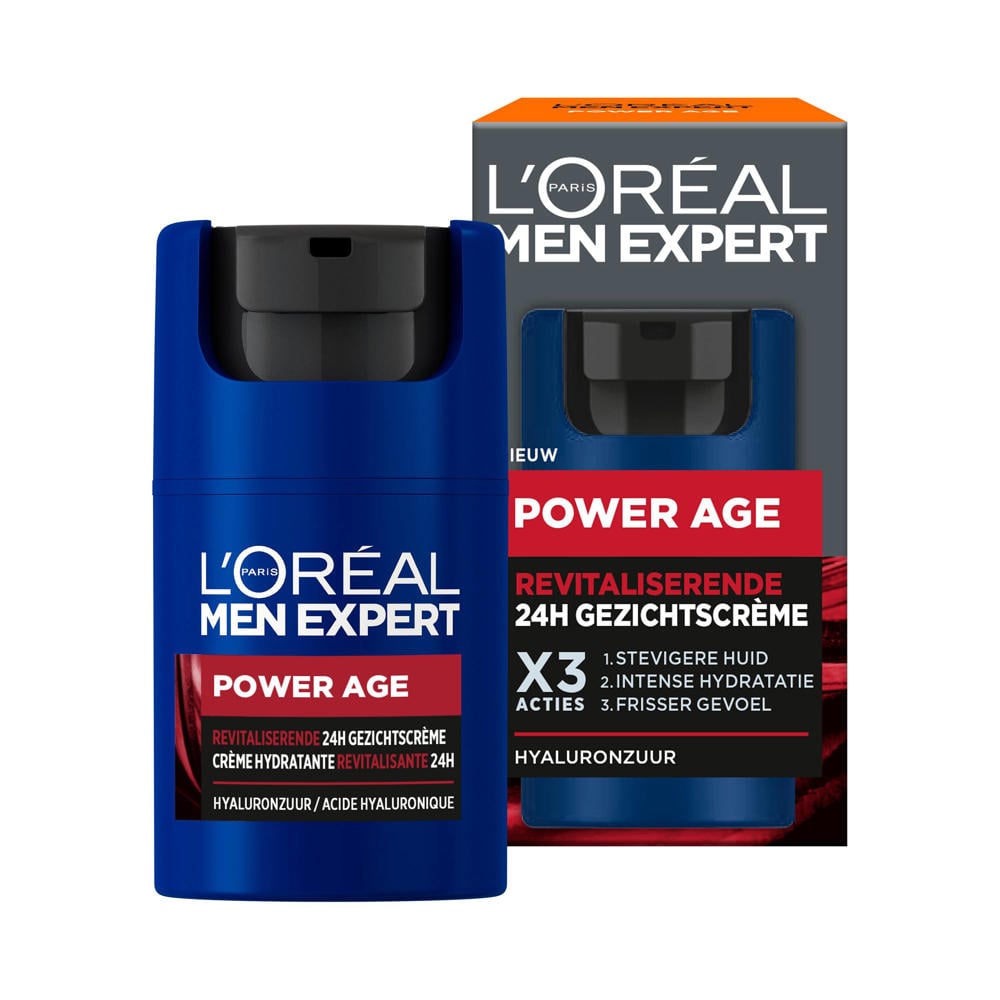 L'Oréal Paris Men Expert Power Age Revitaliserende 24H Hyaluronzuur gezichtscrème- 50 ml