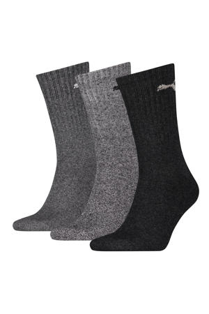 sokken met logo - set van 3 grijs multi