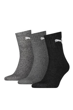sokken met logo - set van 3 grijs multi