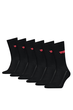 sokken met logo - set van 6 zwart