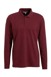 thumbnail: Donkerrode heren anytime piqué longsleeve polo van duurzaam katoen met lange mouwen