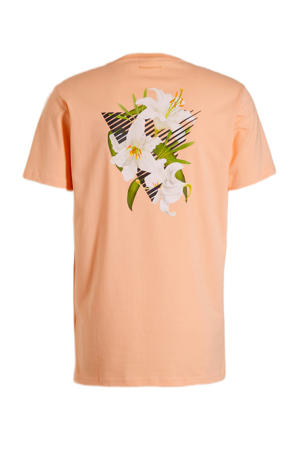 regular fit T-shirt met backprint orange