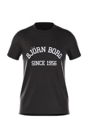 thumbnail: Zwart en witte heren Björn Borg T-shirt van katoen met tekst print, korte mouwen en ronde hals