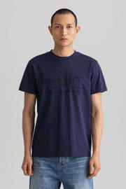 thumbnail: GANT regular fit T-shirt Tonal Archive Shield met logo evening blue