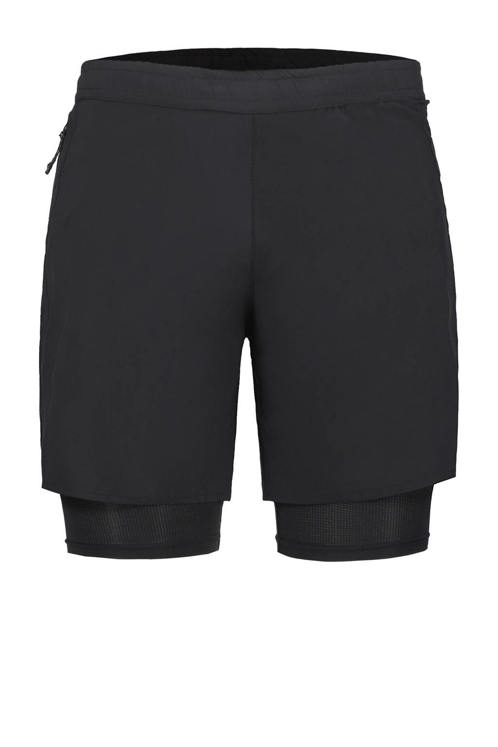 Zwarte heren Rukka hardloopshort Mentula van polyester met regular fit en elastische tailleband met koord