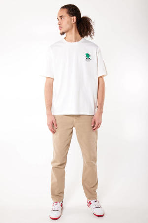 regular fit T-shirt Elias met printopdruk white/green