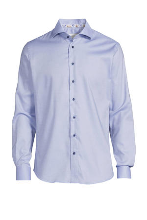slim fit strijkvrij overhemd blue