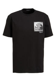 thumbnail: Zwarte heren REPLAY T-shirt van katoen met backprint, korte mouwen en ronde hals