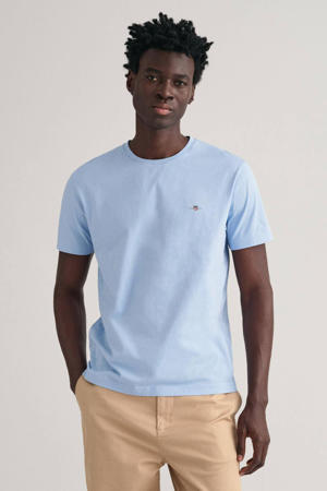 regular fit T-shirt met logo en borduursels capri blue