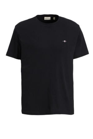 regular fit T-shirt met logo en borduursels black
