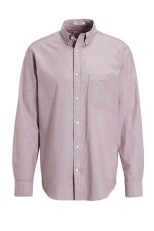 regular fit overhemd Fil a Fil wine red