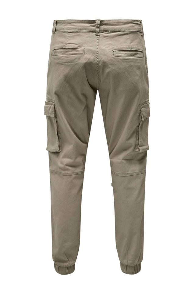 ONLY & SONS tapered fit cargo broek ONSCAM chinchilla