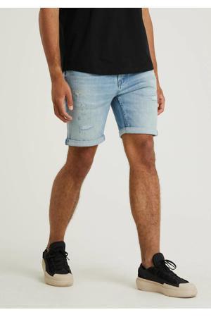 slim fit short EGO.S CANNES mid blue repaired