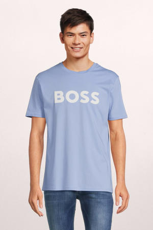 T-shirt met logo open blue
