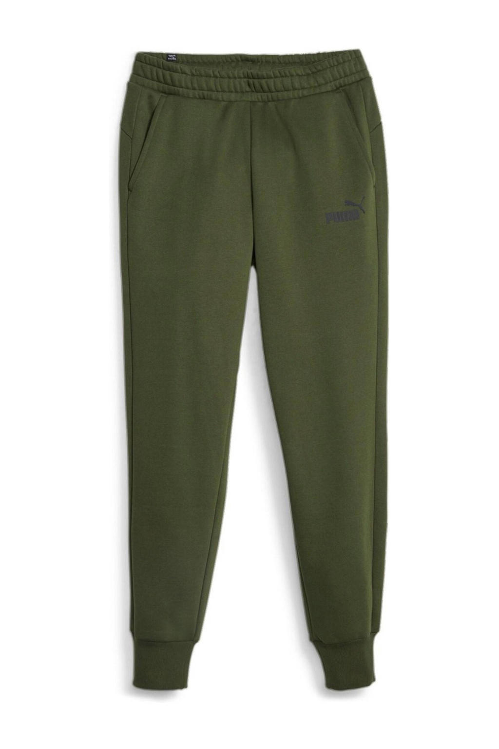 Donkergroene heren Puma joggingbroek van katoen met regular fit, elastische tailleband met koord en logo dessin