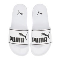 thumbnail: Wit en zwarte unisex Puma Leadcat 2.0 badslippers van rubber met logo