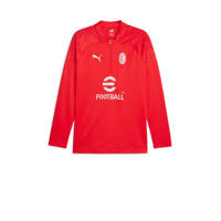 thumbnail: Rood en witte heren Puma AC Milan AC Milan voetbalshirt van polyester met logo dessin, lange mouwen, ronde hals en halve rits