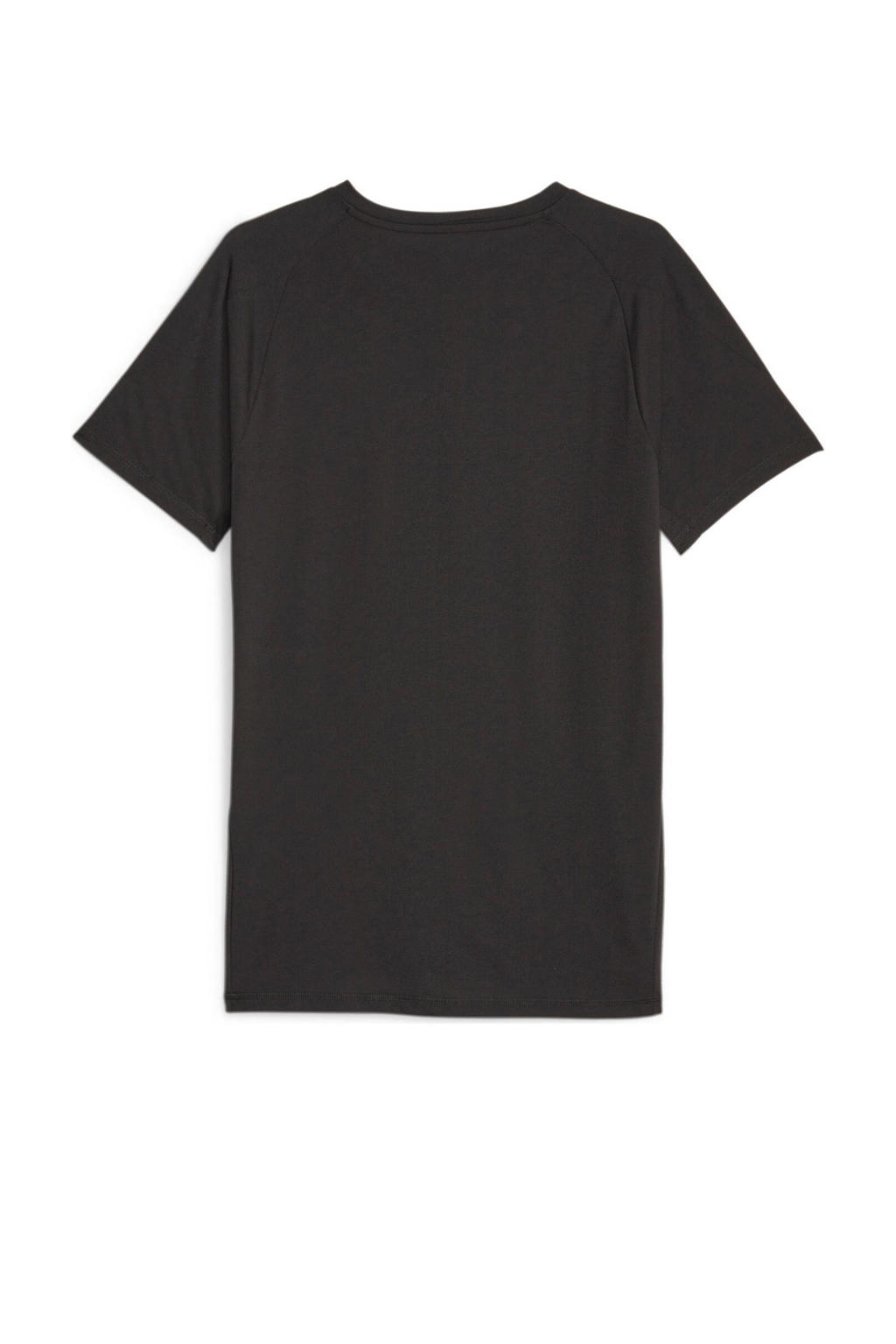 Zwarte heren Puma T-shirt van gerecycled polyester met logo dessin, korte mouwen en ronde hals