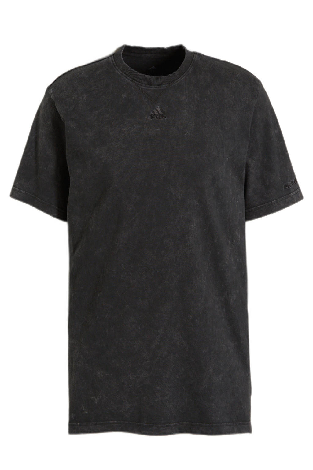 Zwarte heren adidas Sportswear T-shirt van katoen met vintage look, korte mouwen en ronde hals