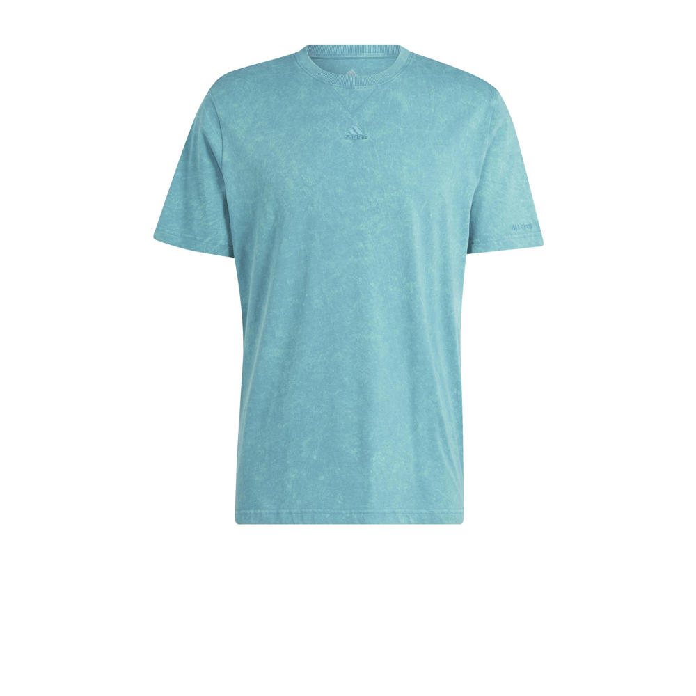 Turquoise heren adidas Sportswear T-shirt van katoen met vintage look, korte mouwen en ronde hals
