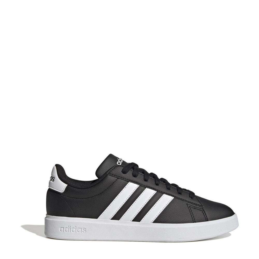 Zwart en witte heren adidas Sportswear Grand Court 2.0 sneakers van imitatieleer/voering: mesh/voetbed: eva met veters