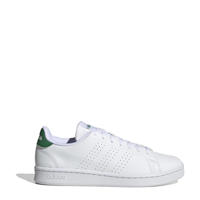 thumbnail: Wit en groene unisex adidas Sportswear Advantage sneakers van imitatieleer/voering: mesh/voetbed: eva met veters