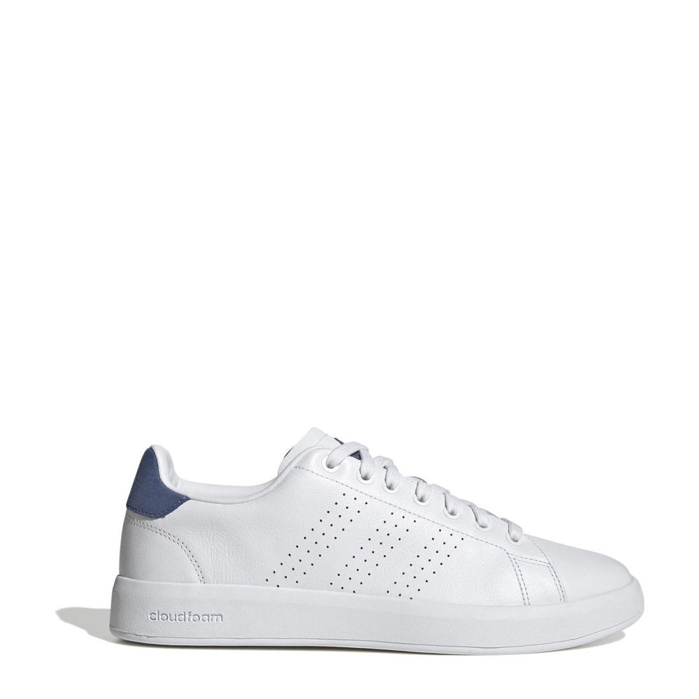 Wit en blauwe heren adidas Sportswear Advantage Premium sneakers van nubuck met veters