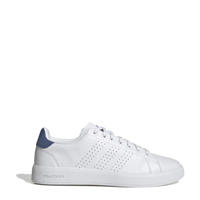 thumbnail: Wit en blauwe heren adidas Sportswear Advantage Premium sneakers van nubuck met veters
