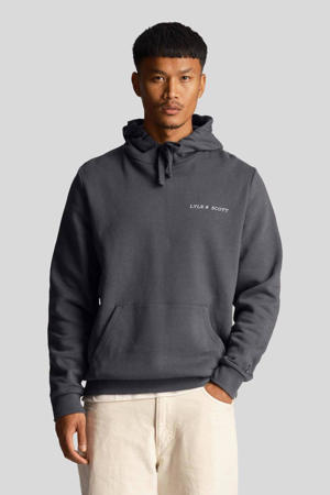 hoodie met logo en borduursels gunmetal
