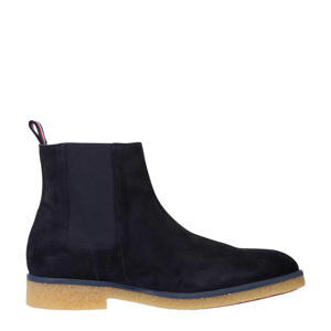   suède chelseaboots donkerblauw