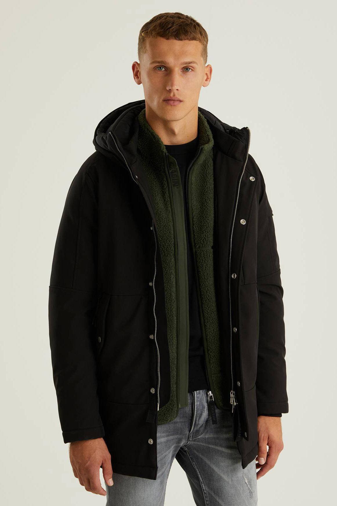 CHASIN gewatteerde jas RETURN PARKA van polyester black Union River