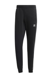 thumbnail: Zwarte heren adidas Originals joggingbroek Adicolor van katoen met slim fit, elastische tailleband met koord en logo dessin