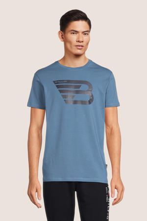 slim fit T-shirt met biologisch katoen mid blue