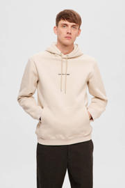 thumbnail: SELECTED HOMME hoodie SLHHANKIE met logo beige