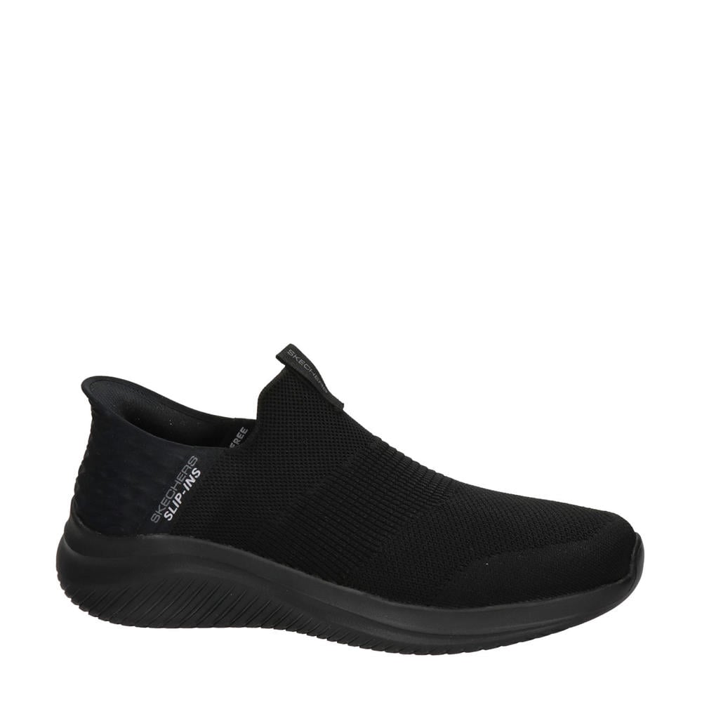 Zwarte heren Skechers Hands Free Slip-ins Flex 3.0 sneakers van textiel 