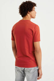 thumbnail: Rode heren WE Fashion T-shirt van katoen met korte mouwen en ronde hals